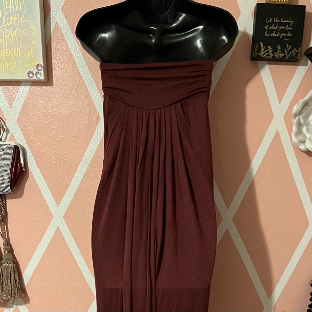 Rachel Pally Fortuna Strapless Dress Burgundy - Picture 4 of 8
